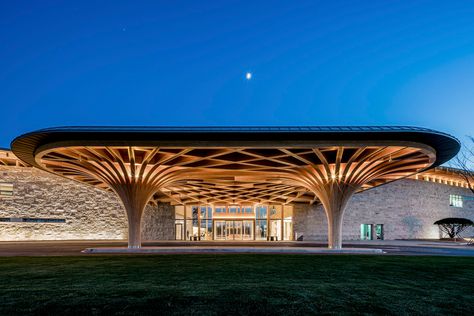 Gallery of Hillmaru Country Club / YKH Associates - 14 Golf Clubhouse, Tree Structure, Wooden Facade, Timber Architecture, Timber Roof, Canopy Design, Entrance Design, Adaptive Reuse, Golf Resort