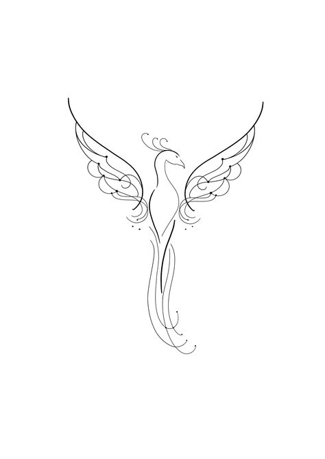 Pheonix Rising From The Ashes Tattoo For Women, Phenix Birds Tattoo, Delicate Tattoo Ideas, A Phoenix Tattoo, Phoenix Tattoo Feminine, Small Phoenix Tattoos, Phönix Tattoo, Phoenix Tattoo Design, Spine Tattoos For Women