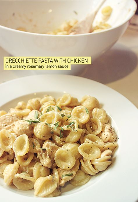 Orecchiette Pasta Recipes, Orecchiette Recipes, Pasta With Chicken, Tasty Pasta, Lemon Sauce, Chicken Pasta Recipes, The Sauce, Pasta Recipe, Italian Dishes