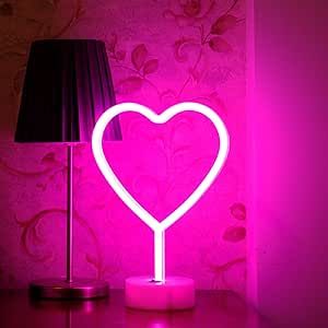 Pink Heart Neon Sign, LED Neon Light Battery Operated or USB Powered Lamp Valentines Day Gift, Table Decorations Lights for Girl's Room Dorm Wedding Anniversary Bedroom Classroom Valentine's Day Décor Gift Table Decorations, Anniversary Bedroom, Heart Neon Sign, Neon Heart Light, Soft Neon, Heart Neon, Decorations Lights, Fun Room, Neon Heart