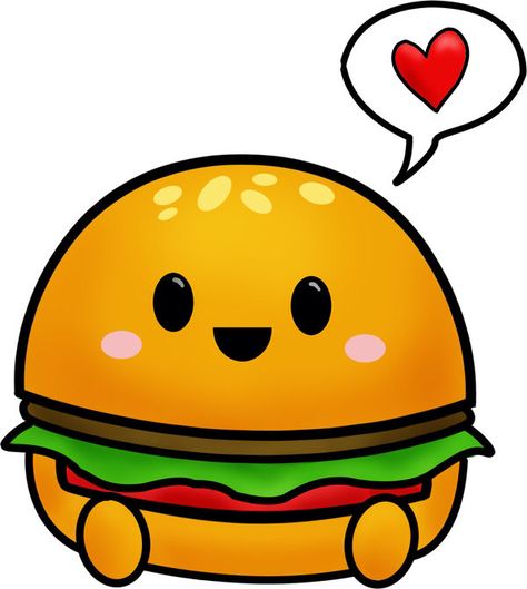 Hamburger cutie Hamburger Drawing, Doodles Kawaii, Arpeggio Of Blue Steel, Burger Cartoon, Kawaii Doodles, Kawaii Food, Dessin Adorable, Nature Art Painting, Kawaii Stickers