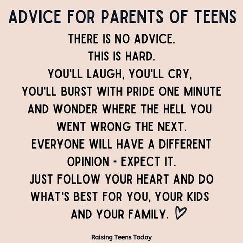 Raising Teens Today on Instagram: "Welp... that might just be all the advice we need. 😂😊😂 . . . #itsfunnybecauseitstrue #honestmomtruths #honestmommin #momconfessions #bewstmomadvice #bestdadadvice #mamaaofteenagers #dadsofteenagers #motherhoodinspired #momtomom #mumtomum #mumadvice #relatablemommemes #funnymomquotes #funnymommemes #honestmamatribe #momtribe #atlantamom #momblog #parentsofteens #listenup" Teenager Quotes About Life Parents, Raising Teenagers Quotes, Raising Teenager Quotes, Teenagers Quotes, Teenager Quotes About Life, Relatable Mom, Raising Teenagers, Mothers Love Quotes, Dad Advice