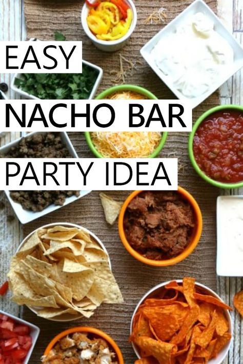 simply nacho bar entertaining idea Easy Nacho Bar, Nacho Bar Ideas Parties, Nye Recipes, Nacho Bar Ideas, Halloween Backyard, Nacho Bar Party, Nacho Party, Housewarming Ideas, Party Food Bars