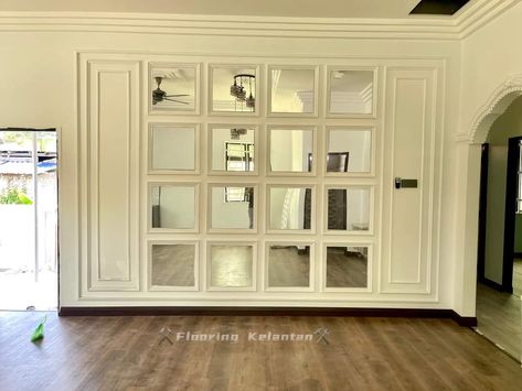 Wall Molding Living Room, Tv Cabinet Design Modern, Mirror Decor Living Room, New Home Essentials, Wall Moulding, Built In Shelves Living Room, Office Interior Design Modern, Latest Living Room Designs, Hall Interior Design