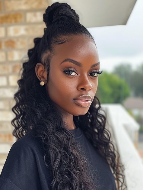 39 Ponytail Hairstyles for Black Women for 2024 Ponytail Hairstyles For Black Women, Fashion Ponytail, Human Hair Ponytail Extensions, Human Hair Ponytail, Pretty Ponytails, High Ponytail Hairstyles, Ponytail Updo, Everyday Glam, Curly Weave Hairstyles