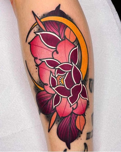 Neo Traditional, Traditional Tattoo, Flower Tattoo, Tattoo Designs, Tattoos