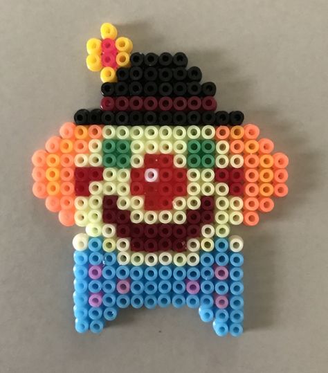 Clown Perler Beads Perler Bead Patterns Clown, Clown Perler Beads, Clown Pixel Art, Clown Perler, Perler Bead Designs, Melty Bead Designs, Fnaf Crafts, Hamma Beads Ideas, Art The Clown