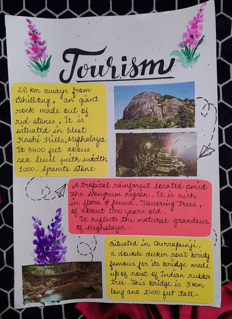 ART INTEGRATED PROJECT Collage Ideas Projects Student, Cover Page For Art Integrated Project, Desings Aesthetic For Project, Sikkim Project Ideas, Ideas For Art Integrated Project, Project Aesthetic Ideas, English Assignment Ideas, Art Integrated Project Ideas Science, Poster On Tourism