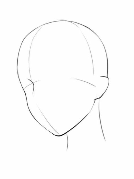 Anime Looking Over Shoulder, Head Template Drawing, Drawing Base Head, Basic Poses Drawing, Head Base Sketch, Girl Head Drawing, Head Drawing Base, Anime Head Base, Anime Head Drawing