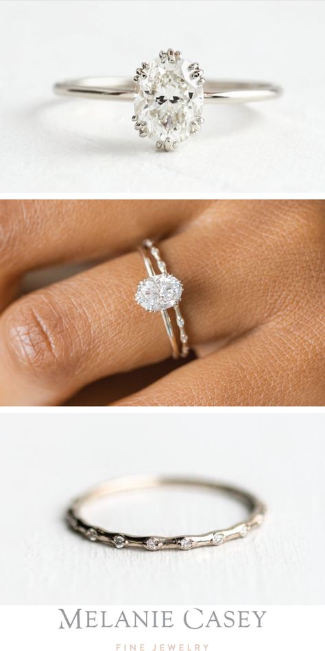 Bridal Set Rings, Delicate Prong Set Diamond Ring For Wedding, Dainty Diamond Ring With Prong Setting For Wedding, Snowdrift Ring With Wedding Band, Dainty Diamond Ring With Prong Setting, Dainty Prong-set Diamond Promise Ring, Unique Solitaire Engagement Ring, Engagement Ring White Gold, White Gold Engagement