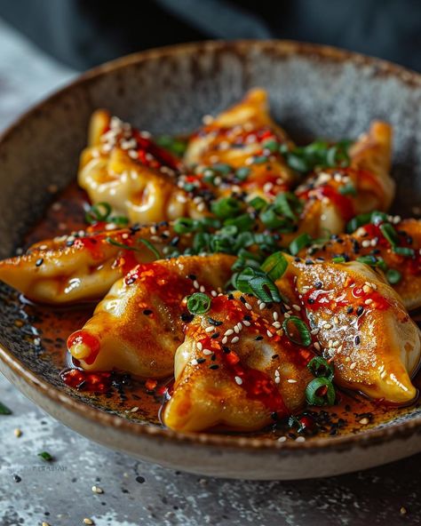 Spicy Vegan Dumplings🌶️🥟 Experience the essence of Korean street food from your own kitchen with these tantalisingly spicy pan-fried vegan dumplings. Follow @plantiful.palate for more recipes🗒️ Recipe: Ingredients: - For the dumplings: - 24 vegan dumpling wrappers - 200g firm tofu, crumbled - 100g shiitake mushrooms, finely chopped - 50g glass noodles, soaked and cut into small pieces - 1 carrot, grated - 3 spring onions, finely sliced - 2 cloves garlic, minced - 1 tbsp soy sauce ... Vegan Spicy Steamed Dumplings, Vegan Gochujang, Vegetarian Gyoza, Gochujang Recipes, Korean Chilli Paste, Gochujang Noodles, Korean Dumplings, Vegan Dumplings, Chinese Street Food