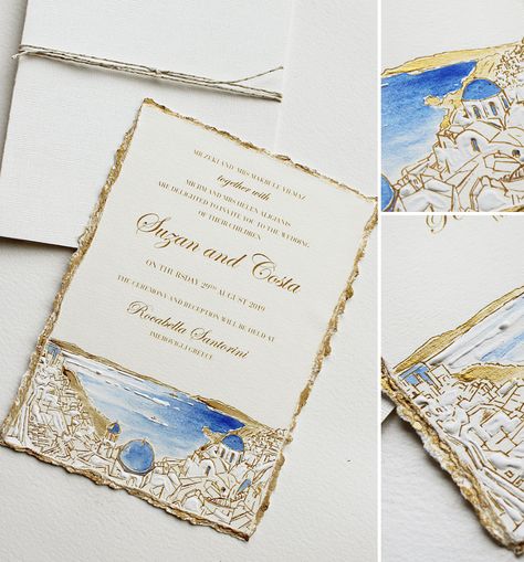 Greek Theme Wedding Invitations, Crete Wedding Invitations, Greek Theme Invitations, Greek Wedding Invites, Greece Wedding Invitations, Greek Wedding Invitations, Greek Invitation, Greek Themed Wedding, Watercolor Santorini