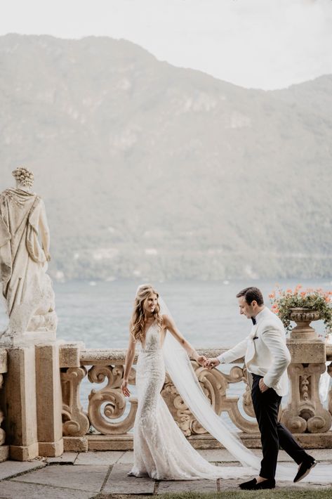 Villa del Balbianello wedding at Lake Como by SposiamoVi | Wedding Planners in Italy | Curated Weddings in Italy. destination wedding Italy, modern wedding Italy, Italy wedding planning, wedding, wedding couples romantic lake como, elegant wedding couples italy , wedding couples photography, destination wedding italy, wedding couples shoot #weddingportraits #weddingposes Villa Del Balbianello Wedding, Balbianello Wedding, Lake Como Villas, Villa Del Balbianello, Wedding At Lake, Italy Destination Wedding, Fit And Flare Gown, Destination Wedding Italy, Weddings In Italy