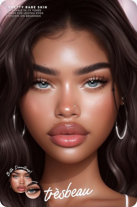 🌺 PRETTY BABE SKIN @THE FIFTY The Sims 4 Skin Details Patreon, Sims 4 Ideas Characters, Sims 4 Cc Skin Details Realistic Female, Sims 4 Username Ideas, Second Life Head, Two Toned Lips Sims 4 Cc, Symmetry Eyes, Hyper Realistic Sims 4 Cc, Imvu Heads And Skins