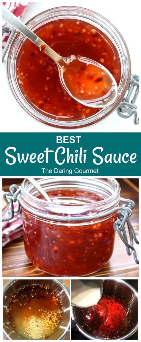 BEST Sweet Chili Sauce Thai Sweet Chili Sauce Recipe, Homemade Sweet Chili Sauce, Sweet Chili Sauce Recipe, Chili Sauce Recipe, Sweet Chilli Sauce, Sweet Chilli, Sweet Chili Sauce, Chilli Sauce, Hot Fudge