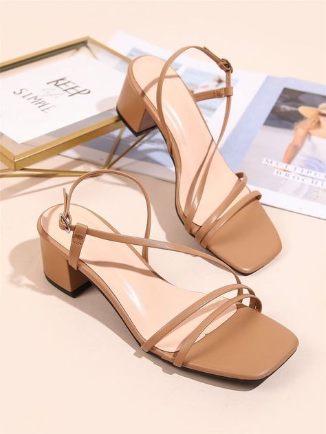 Classy Sandals, Elegant Shoes Heels, Minimalist Sandals, Brown Sandals Heels, Shoes Fashion Photography, Ankle Strap Chunky Heels, Fashion Shoes Sandals, Shoes Heels Classy, Elegant Sandals