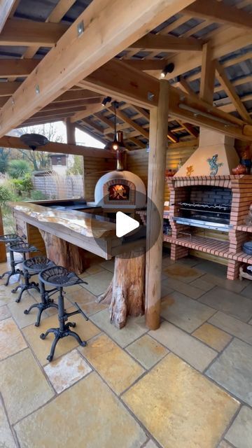 | Amigo Ovens | on Instagram: "The definition of Outdoor Living 🪵🔥 Outdoor living means actively using your garden as a place where you spend time. An outside living space isn’t just for show or to grow things in: it’s where you and your family eat, read, chat, socialise, cook and even work. It’s about embracing your garden all day and all year. | A m i g o O v e n s | ☎️07803 289604 📧sales@amigoovens.co.uk 📍We cover the whole of the UK 💻www.amigoovens.co.uk #garden #gardeninspo #outdoorkitchen #outdoorlivingspace #woodfiredoven #woodfirepizza #barn #oakbar #lighting #outdoorspace #homeinspo #homedecor #outdoorcooking #amigooutdoorliving #outdoorlivinguk" Outside Bbq Area Ideas, Outdoor Pizza Oven And Bbq, Outdoor Bbq Ideas, Outdoor Kitchen With Pizza Oven, Kitchen Pergola, Wood Outdoor Kitchen, Outdoor Eating Spaces, Backyard Pizza Oven, Rustic Outdoor Kitchens