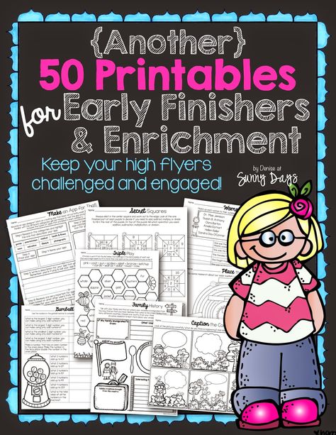 Early Finisher and Enrichment Solutions - Sunny Days in Second Grade What Do I Do Now, Math Enrichment, Early Finishers Activities, Fast Finishers, Enrichment Activities, Fill In The Blank, Math Methods, Education Motivation, Education Quotes For Teachers