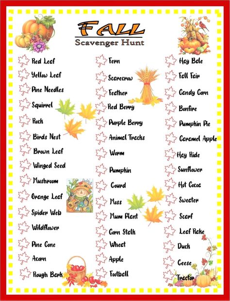 Our Fall & Autumn-themed nature scavenger hunt printable is the perfect autumn activity for all ages, but especially 4-12 years old children. I created this fall hunt to provide a fun, easy, and yet great learning experience! What better way to enjoy the beautiful fall season than to get out in the crisp breeze and hunt! Just right for individual hunts, or for even more excitement - make it a game of friendly competition between friends, siblings, and even with Mom & Dad, all fall long! This fal Fall Nature Scavenger Hunt, Scavenger Hunt Camping, Nature Scavenger Hunt Printable, Nature Walk Scavenger Hunt, Fall Scavenger Hunt, Scavenger Hunt List, Autumn Activity, Nature Scavenger Hunt, Nature Hunt