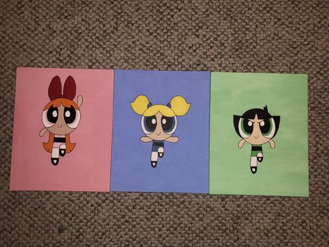 Powerpuff Painting, Powerpuff Canvas Painting, Power Puff Canvas Painting, Couple Powerpuff Painting, Blossom Powerpuff Painting, Powerpuff Girl Painting, Powerpuff Girls Painting, Power Puff Girls Painting, Powerpuff Girls Canvas Painting