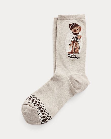 Ralph Lauren Socks, Ralph Lauren Christmas, Bear Socks, Preppy Makeup, Christmas Gift Inspiration, Polo Tshirts, Sock Outfits, Shoe Wishlist, Polo Bear