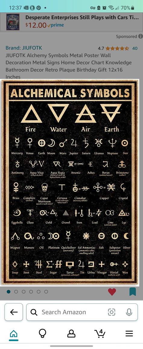 Aqua Regia, Alchemical Symbols, Alchemic Symbols, Alchemy Symbols, Symbols And Meanings, Alchemy, Poster Wall, Metal Posters, Metal Signs