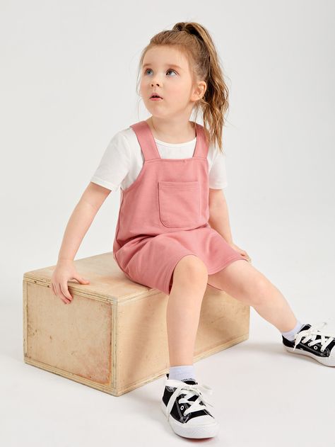 Gigi Outfits, Litle Girls, Shein Basics, Shein Kids, Rosa Coral, Maria Clara, Lingerie Accessories, Toddler Girl Dresses, Pocket Dress