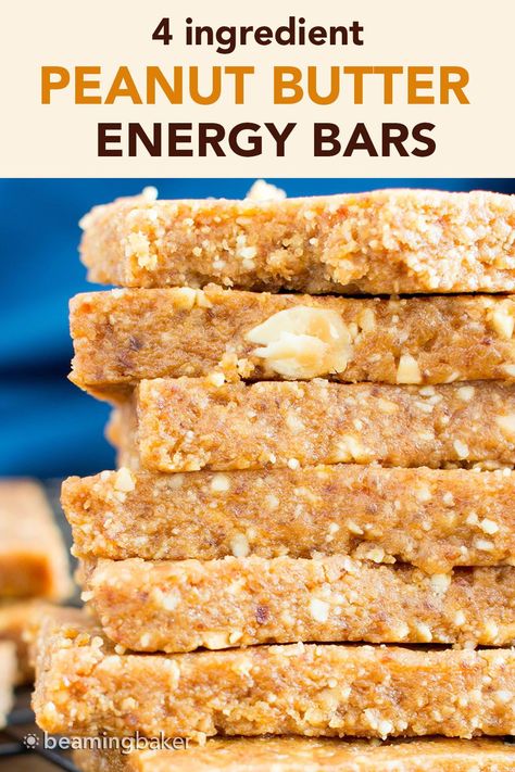 Peanut Bars Healthy, Raw Energy Bar, Peanut Butter Oatmeal Protein Bars, Vegan Energy Bars Recipes, Clif Bars Recipe, No Bake Energy Bars, Energy Bar Recipe, Power Bars Recipe Healthy, Vegan Energy Bar