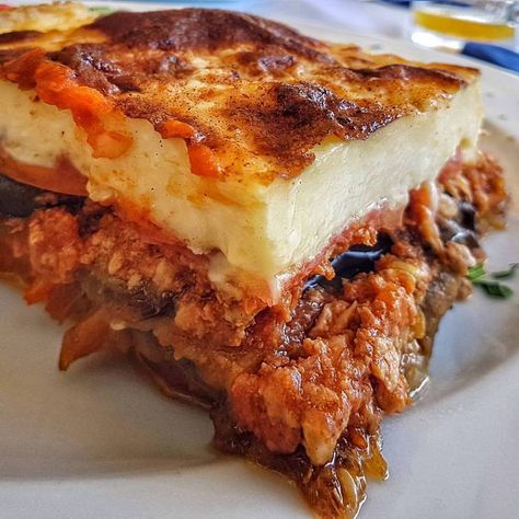 Greek Moussaka | KALOFAGAS | GREEK FOOD  BEYOND Moussaka Recipe Greek, March Recipes, Greek Bowl, Greek Moussaka, Lamb Shoulder Roast, Recipes Greek, Cypriot Food, Greek Recipes Authentic, Moussaka Recipe