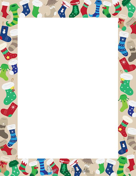 Christmas Page Borders Free, Page Borders Free, Borders Free, Christmas Stocking Pattern, Stocking Pattern, Page Borders, Free Christmas Printables, Printable Christmas, Christmas Socks