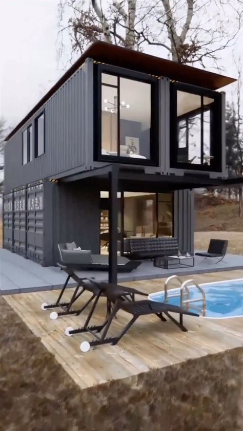 CONTAINER HOME PLANS | DESIGNS on Reels | Connor Price & Zensery · Drop Tiny Container House, Cargo Container House, Shipping Container Home Designs, Shipping Container House Plans, Container Houses, Shipping Container Home, Handcrafted Knife, Container Buildings, Building A Container Home