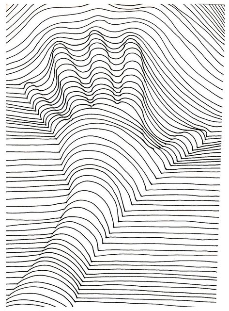 Pin for Later: 50 Printable Adult Coloring Pages That Will Make You Feel Like a Kid Again  Get the coloring page: Hand lines Illusion Kunst, Op Art Lessons, Arte Doodle, Hand Lines, Adult Colouring Pages, Optical Art, Printable Adult Coloring Pages, Illusion Art, Hand Art