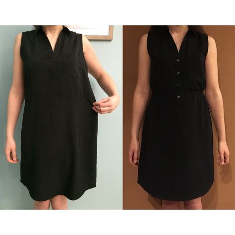 Lost a lot of weight? Dresses don't fit any more? Put in an elastic waist and it's beautiful again! Dress Adjustments, Dress Diy Easy, Diy Easy Dress, Cinch A Dress, Bra Ideas, Gather Dress, Elastic Casing, Boxy Dress, Threads Magazine