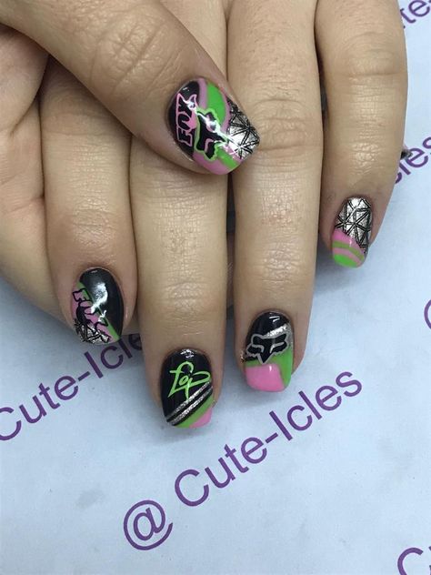 Racing Nail Art, Fox Racing Nails, Racing Nails, Anchor Nail Art, Anchor Nails, Fox Brand, Paws And Claws, Manicure Ideas, Nails 2023