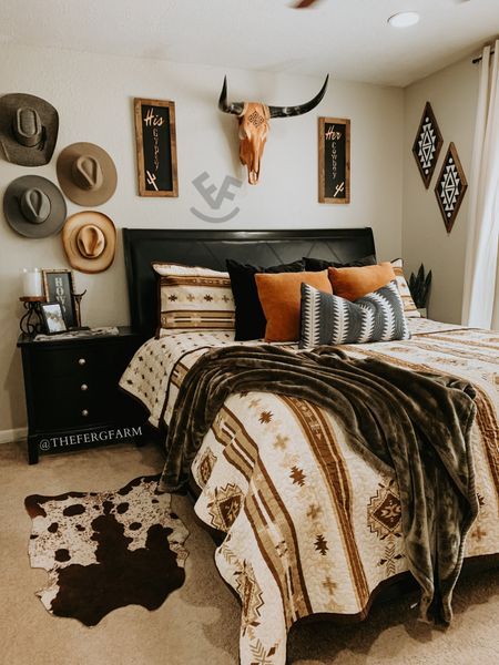 Western Bedrooms, Country Bedroom Decor, Ranch House Decor, Western Bedroom Decor, Western Rooms, Western Bedroom, Casa Country, Redecorate Bedroom, Country Bedroom