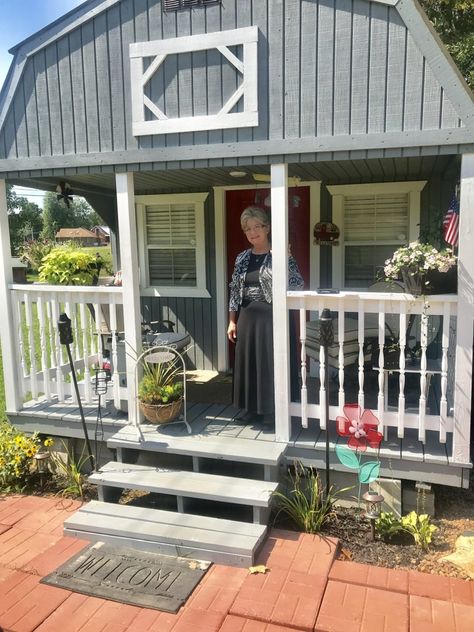 Shed House Exterior, Cottage Conversion, Guest House Shed, Shed To Home, Tiny Guest House, House Community, Shed Tiny House, Suite Ideas, Tiny House Talk