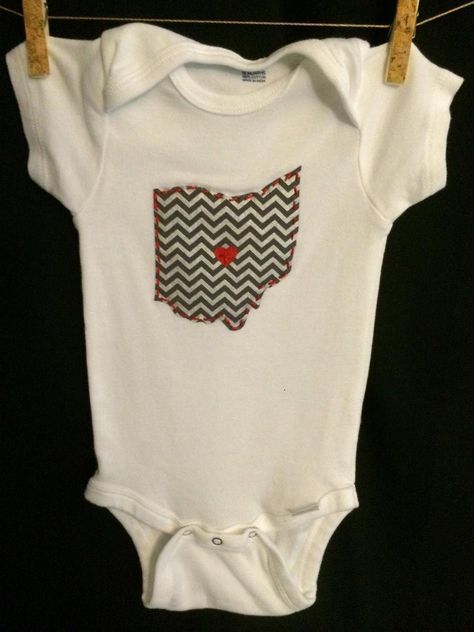 Chevron Fabric, Scarlet Heart, Ohio State University, Gender Neutral Baby Clothes, Heart On, Ohio State, Gender Neutral Baby, State University, Hand Stitched