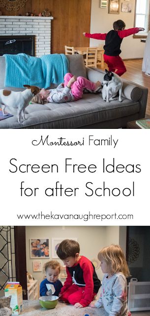 Montessori friendly, screen free ideas for children to do after school Home Visiting Early Childhood Activities, After School Family Activities, Screen Free After School Activities, Afterschool Routine Kids, School Activity Ideas, Screen Free Activities For Kids, Screen Free Kids, Sibling Bonding, Screen Time For Kids