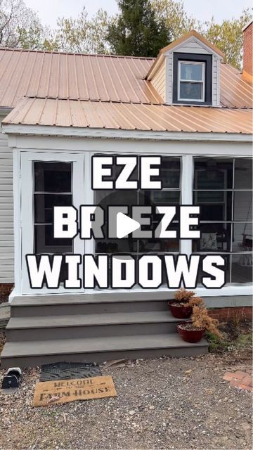 Keith Smith Construction, LLC on Instagram: "Want to enjoy your porch for most of the year but you don’t want to give up the option to have a Screened in porch? This is probably the best solution for you! 👇  By utilizing the Eze Breeze window system, you can have the flexibility of closing your porch off from the wind, rain, and pollen or you can open all of the windows and have a screened in porch.  This will enable you to enjoy your front or back porch throughout 3 seasons of the year without the annoyance that comes with cleaning off your patio furniture in the spring and putting the cushions away when a Thunderstorm comes.  If this is something that you need help with at your home, give us a call and set up a Ballpark Estimate!  #screenedinporch #ezebreeze #porch #backporch #theporch Closed In Screen Porch Ideas, Front Porch Windows Enclosed, Screened In Porch Front Of House, Screen In Front Porch Ideas, Ez Breeze Windows Screened In Porch, Winterize Screened In Porch Diy, Screen Patio Ideas, Enclosed Back Porch Ideas, Closed In Porch Ideas