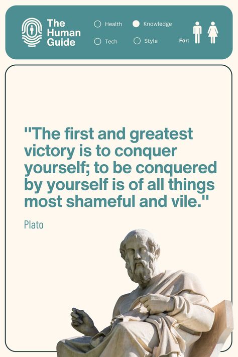 "The first and greatest victory is to conquer yourself; to be conquered by yourself is of all things most shameful and vile." -Plato Follow us for more insights like this! Conquer Yourself, Impactful Quotes, Plato Quotes, Stoic Quotes, Health Knowledge, Self Help Books, Personal Growth, Self Help, Victorious