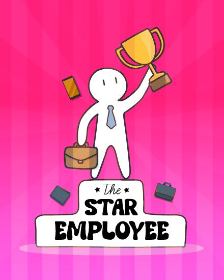 the-star-employee-free-award-group-greeting-ecards-swo-sendwishonline.com Best Employee Award Poster, Best Employee Award, Articles Activities, Award Poster, Employee Awards, Office Culture, Farewell Cards, Wish Board, Schedule Cards