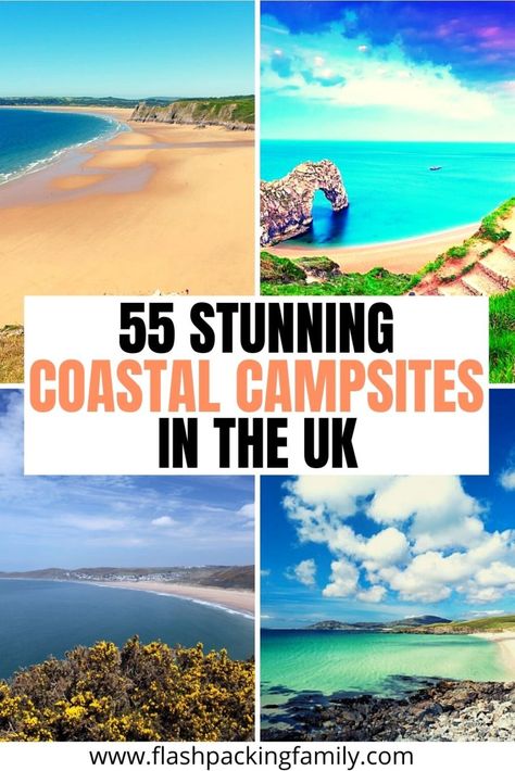 Looking for a campsite in the UK near the beach? We've listed 55 coastal campsites in the UK that are on or within walking distance of a beach. Beach Camping | Camping UK | UK Camping | UK Campsites | Campsites on Beach UK | Beach Campsites UK | UK Camping Holidays | Campsites by the Sea | Woolacombe Beach, Uk Campsites, Camping Uk, Lulworth Cove, Touring Caravan, Uk Beaches, Caravan Site, Camping Inspiration, British Seaside