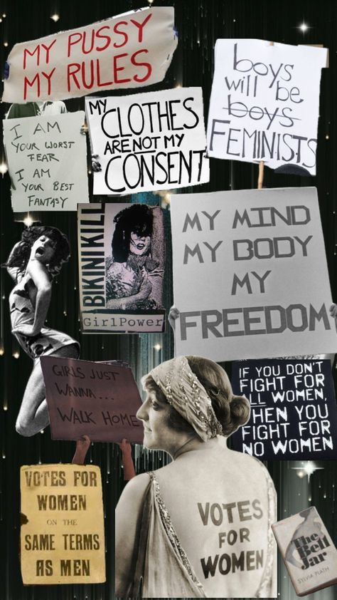 #vintage #wallpaper #books #women #feminism #bikinikill Feminism Poster, Freedom Girl, Wallpaper Books, What Is Feminism, Black Lives Matter Art, Feminism Quotes, Women Feminism, 8th Grade Art, Paper Collage Art