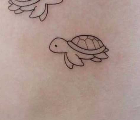 Turtle And Bunny Tattoo, Simple Tattoos Turtle, Turtle With Heart Tattoo, Turtle Tattoo Ideas Simple, Minimalist Tattoo Outline, Minimalist Turtle Tattoo Design, Cute Small Turtle Tattoo, Turtle Simple Tattoo, Turtle Finger Tattoo