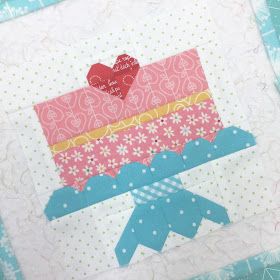 Birthday Cake Quilt Block, Birthday Cake Quilt Block Pattern, Cake Quilt Block Pattern, Lori Holt Quilt Blocks, Lori Holt Bee In My Bonnet Free Pattern, Lori Holt Free Patterns, Birthday Quilt, Birthday Free, Cake Quilt