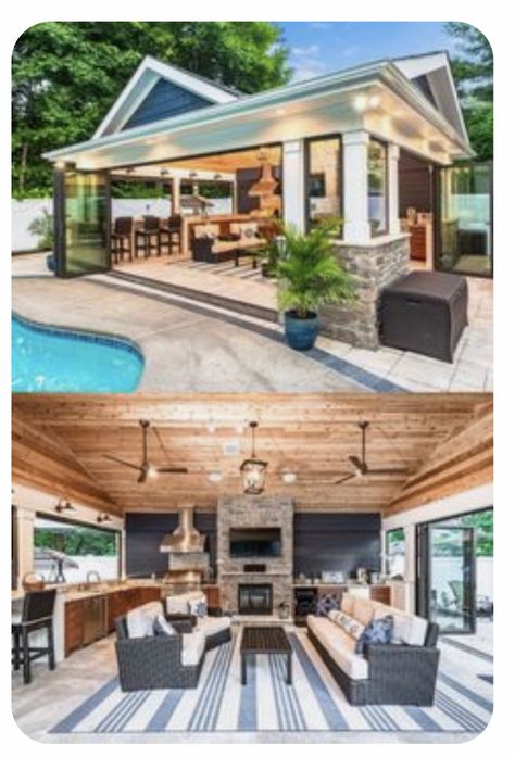 Outdoor Patio Rooms, Pool House Design, Indoor Pool House, Pools Ideas, Indoor Swimming Pool Design, Pool House Ideas, Indoor Pool Design, Piscina Interior, Pool House Designs