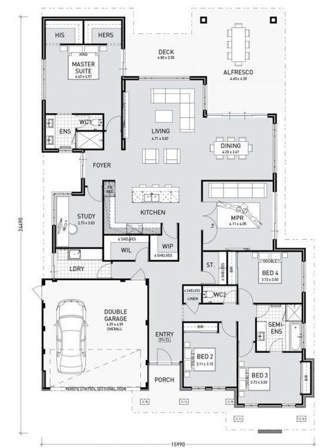 Katrina Chambers, Floor Planning, Single Storey House Plans, Open Floor House Plans, Houses Architecture, One Storey House, Modern House Floor Plans, Two Story House Plans, Bathroom Floor Plans