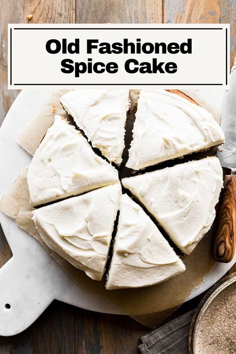 Old Fashioned Spice Cake Recipe, Homemade Spice Cake Recipe, Homemade Spice Cake, Maple Buttercream Frosting, Moist Spice Cake, Spice Cake Recipe, Autumn Spices, Snacking Cake, Maple Buttercream