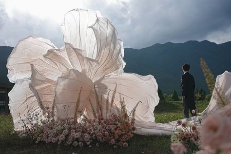 Zoi Decorative Design (@zoi.decorative.design) • Instagram photos and videos Giant Flower Wedding, Giant Flowers Wedding, Giant Flower Backdrop, T Party, Flower Backdrop Wedding, Flower Paper, Silk Flowers Wedding, Wedding Scene, Giant Flowers