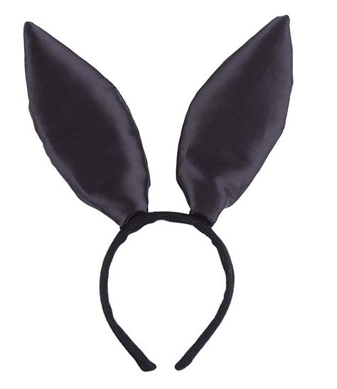 Felizhouse Bunny Ears Headband Satin Glitter Rabbit Easter Cosplay Party Costume Decoration Accessories (Satin Black)  This takes a little more assembly than the rest, but don't worry, it's very minimal. Just get a pair of black tees, black shorts, black socks and black bunny ears, that are either folded or cut to get a flat top, and you're good to go. Satin Rabbit, Last Minute Diy Costumes, Black Bunny Ears, Playboy Bunny Costume, Hair In The Wind, Bunny Ears Headband, Black Bunny, Halloween Costume Party, Bunny Costume